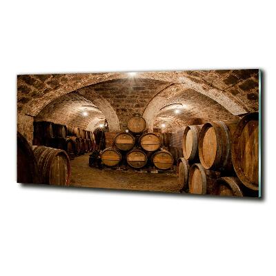 Quadro su vetro Botti nel vigneto