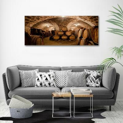 Quadro su vetro Botti nel vigneto