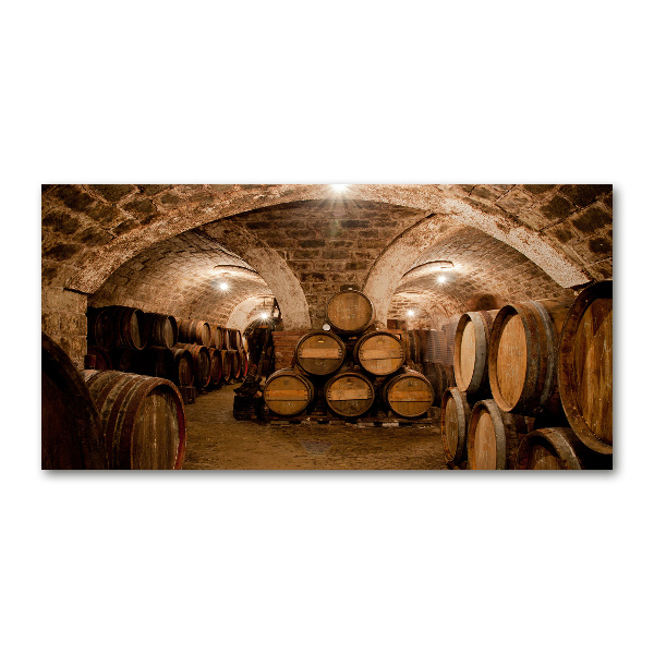 Quadro su vetro Botti nel vigneto