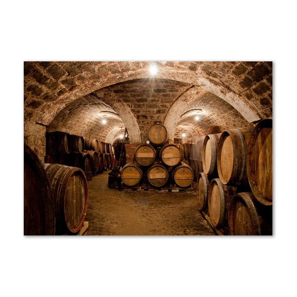 Quadro su vetro Botti nel vigneto