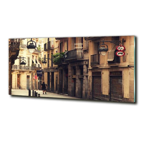 Quadro su vetro Le strade di Barcellona