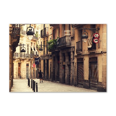 Quadro su vetro Le strade di Barcellona