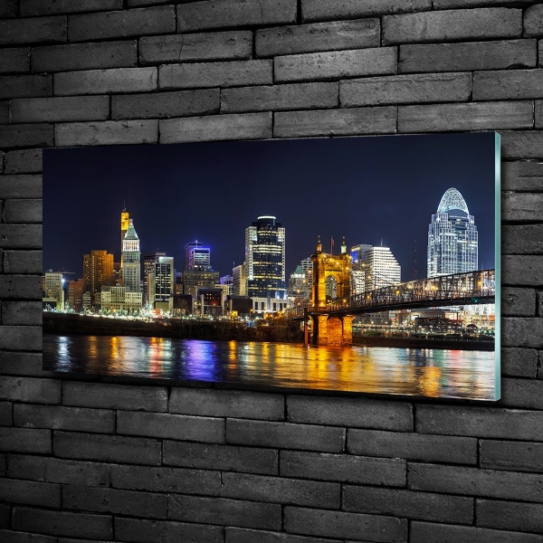 Quadro in vetro Il fiume Ohio di notte