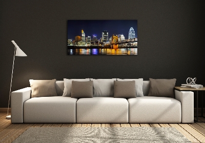 Quadro in vetro Il fiume Ohio di notte