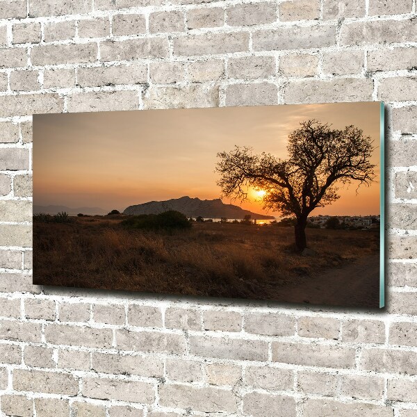 Quadro in verde Tramonto