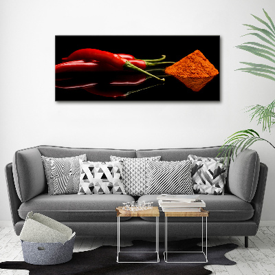 Quadro su vetro Peperoncino e pepe di Cayenna