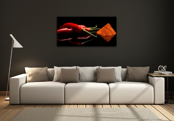 Quadro su vetro Peperoncino e pepe di Cayenna