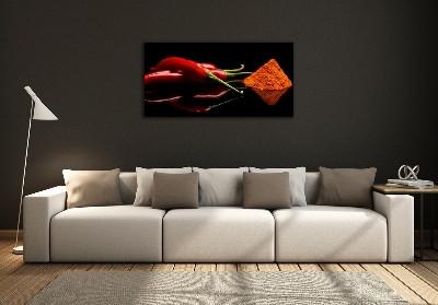 Quadro su vetro Peperoncino e pepe di Cayenna