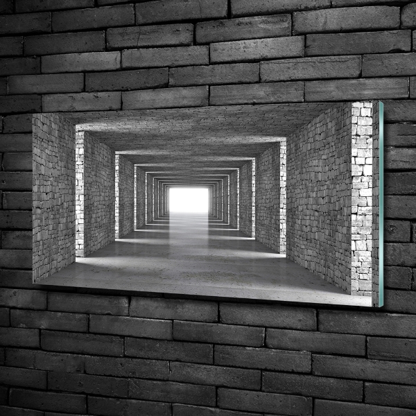 Quadro su vetro Tunnel di mattoni