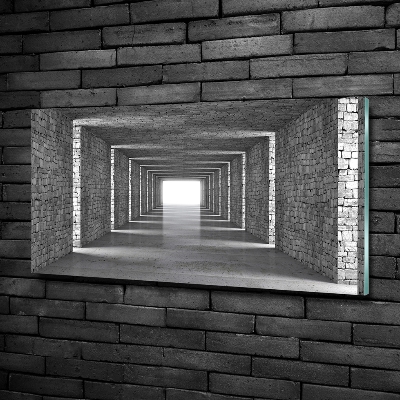 Quadro su vetro Tunnel di mattoni