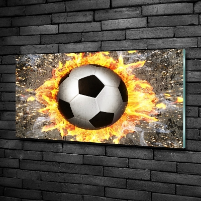 Quadro su vetro Sega da calcio infuocata