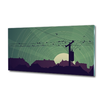 Quadro vetro Città degli uccelli