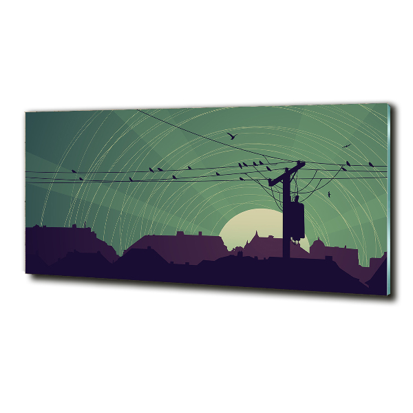 Quadro vetro Città degli uccelli