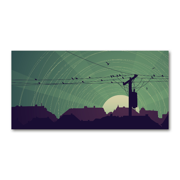 Quadro vetro Città degli uccelli