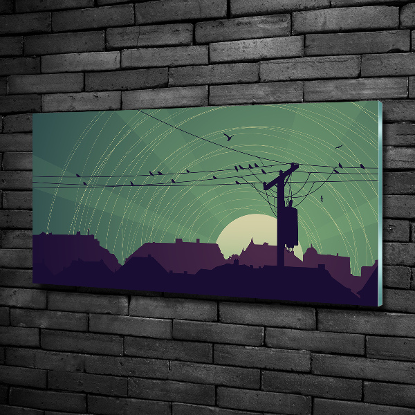 Quadro vetro Città degli uccelli