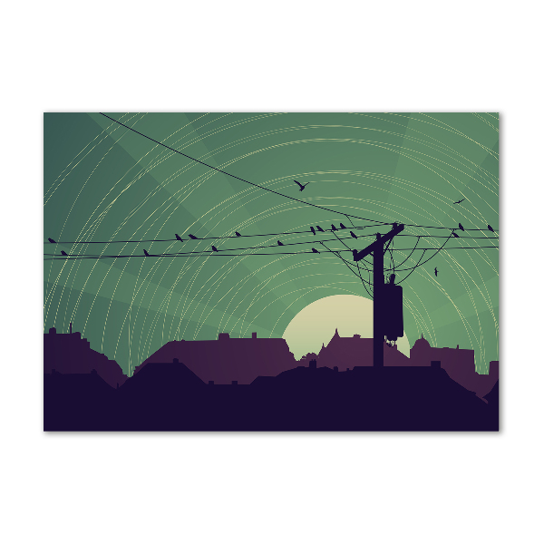 Quadro vetro Città degli uccelli