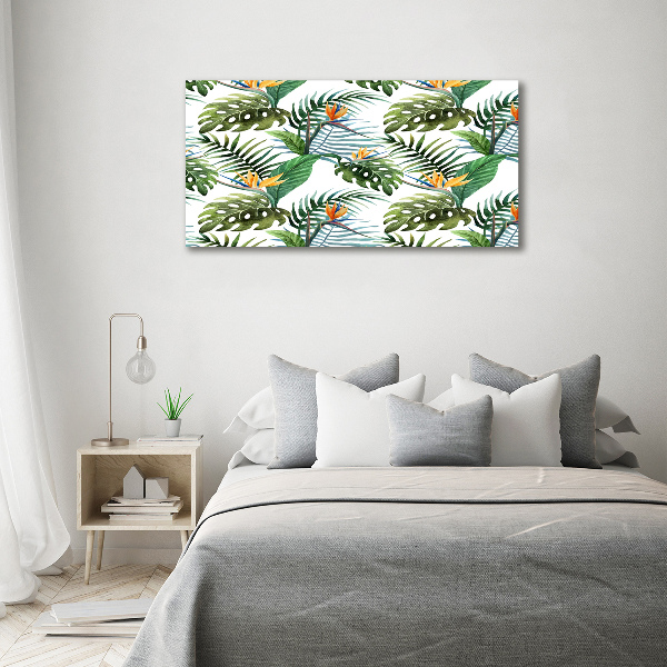 Quadro su vetro Fiori tropicali