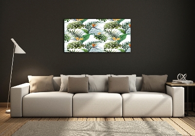 Quadro su vetro Fiori tropicali