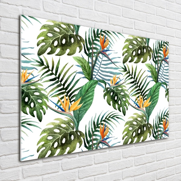 Quadro su vetro Fiori tropicali