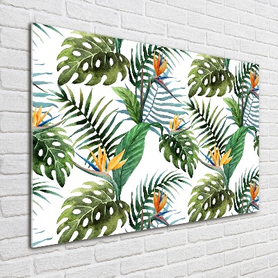 Quadro su vetro Fiori tropicali