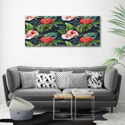 Quadro su vetro Fiori tropicali