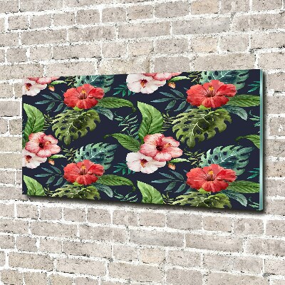 Quadro su vetro Fiori tropicali