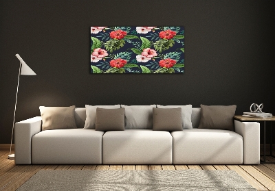 Quadro su vetro Fiori tropicali