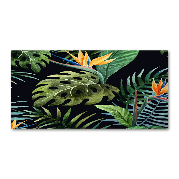 Quadro in vetro Fiori tropicali