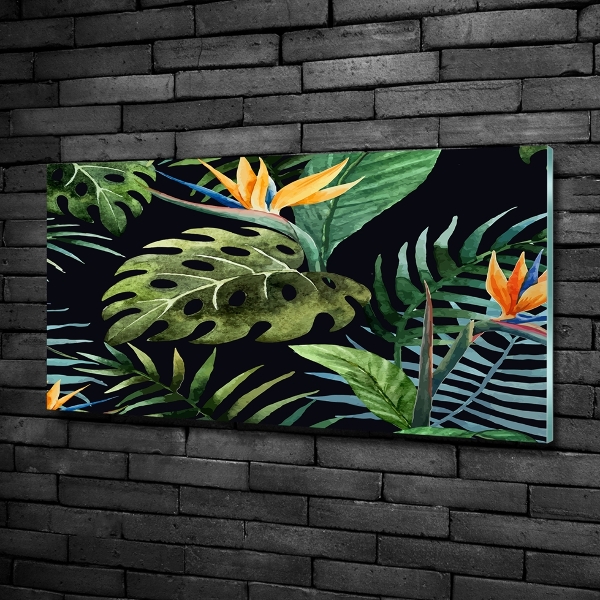 Quadro in vetro Fiori tropicali