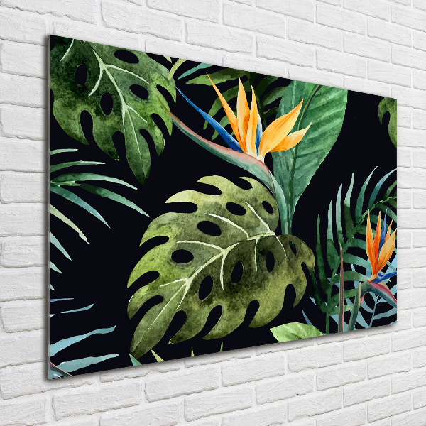 Quadro in vetro Fiori tropicali