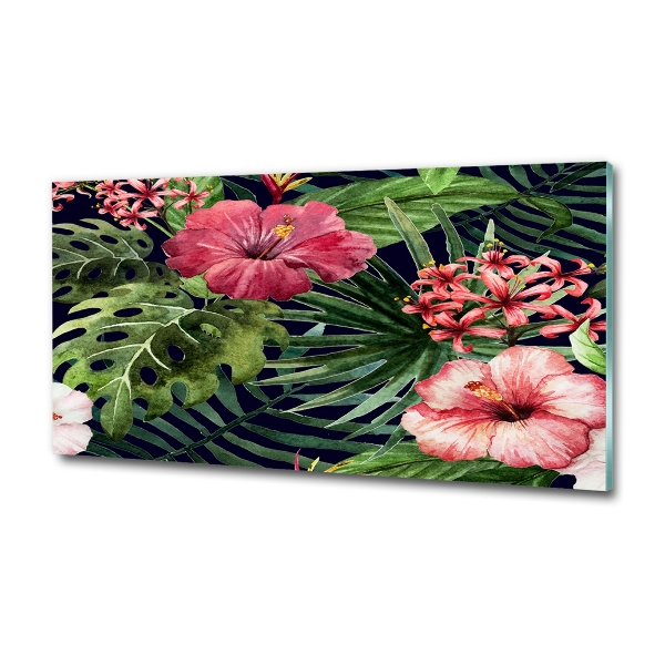 Quadro vetro Fiori tropicali
