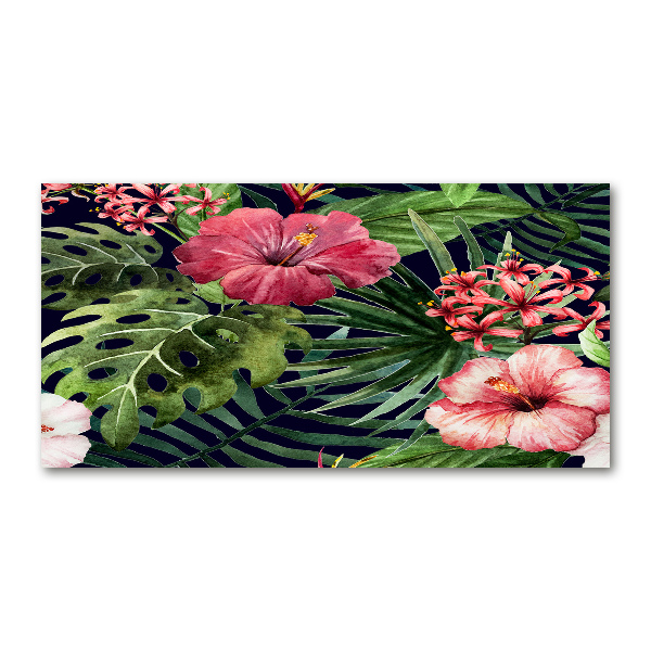 Quadro vetro Fiori tropicali