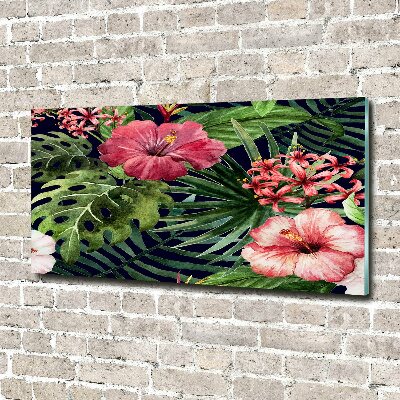 Quadro vetro Fiori tropicali