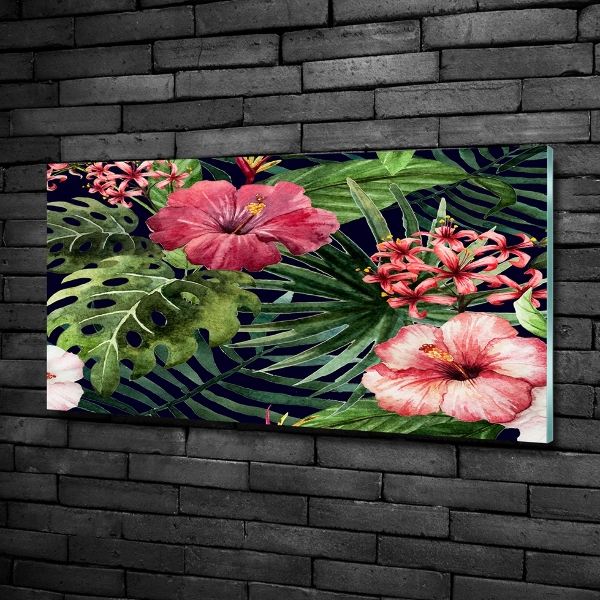 Quadro vetro Fiori tropicali