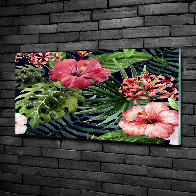 Quadro vetro Fiori tropicali