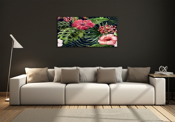 Quadro vetro Fiori tropicali
