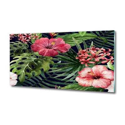 Quadro vetro Fiori tropicali