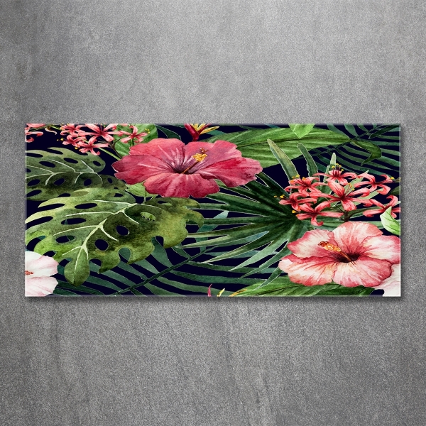 Quadro vetro Fiori tropicali