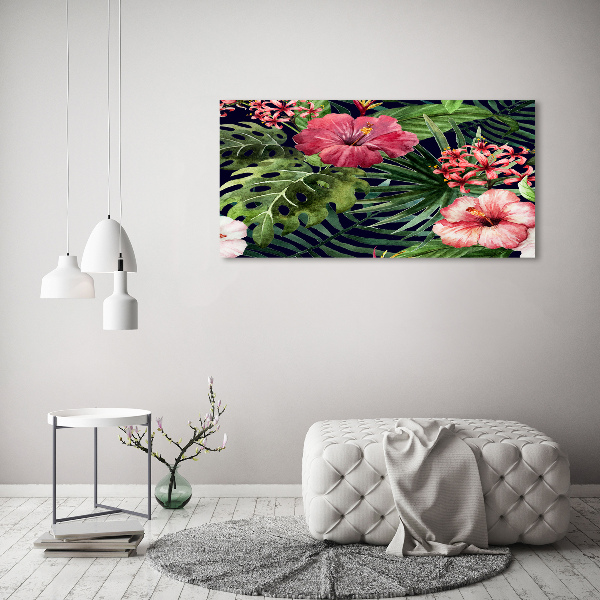 Quadro vetro Fiori tropicali