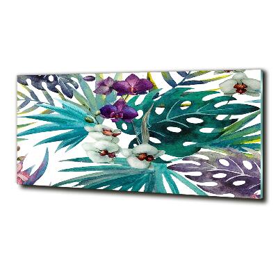 Quadro su vetro Fiori tropicali