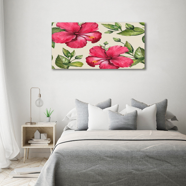 Quadro vetro Ibisco rosa