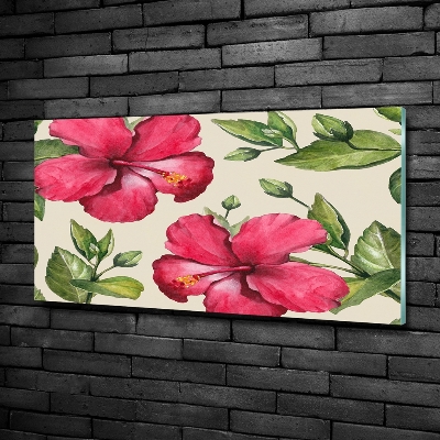 Quadro vetro Ibisco rosa
