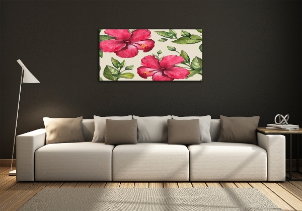 Quadro vetro Ibisco rosa