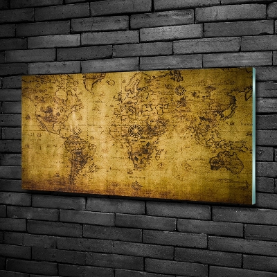 Quadro su vetro Vecchia mappa del mondo