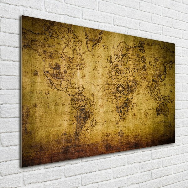 Quadro su vetro Vecchia mappa del mondo