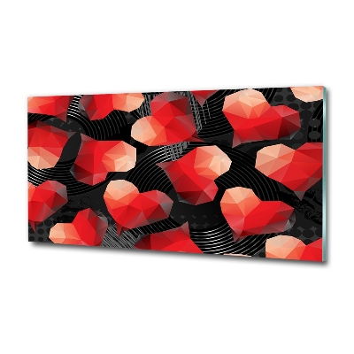 Quadro in verde Cuori geometrici