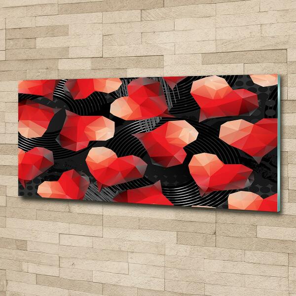 Quadro in verde Cuori geometrici