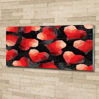 Quadro in verde Cuori geometrici