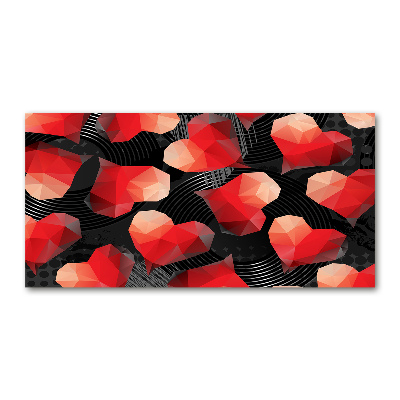 Quadro in verde Cuori geometrici