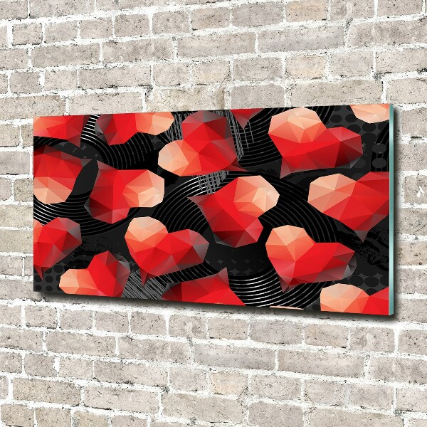 Quadro in verde Cuori geometrici